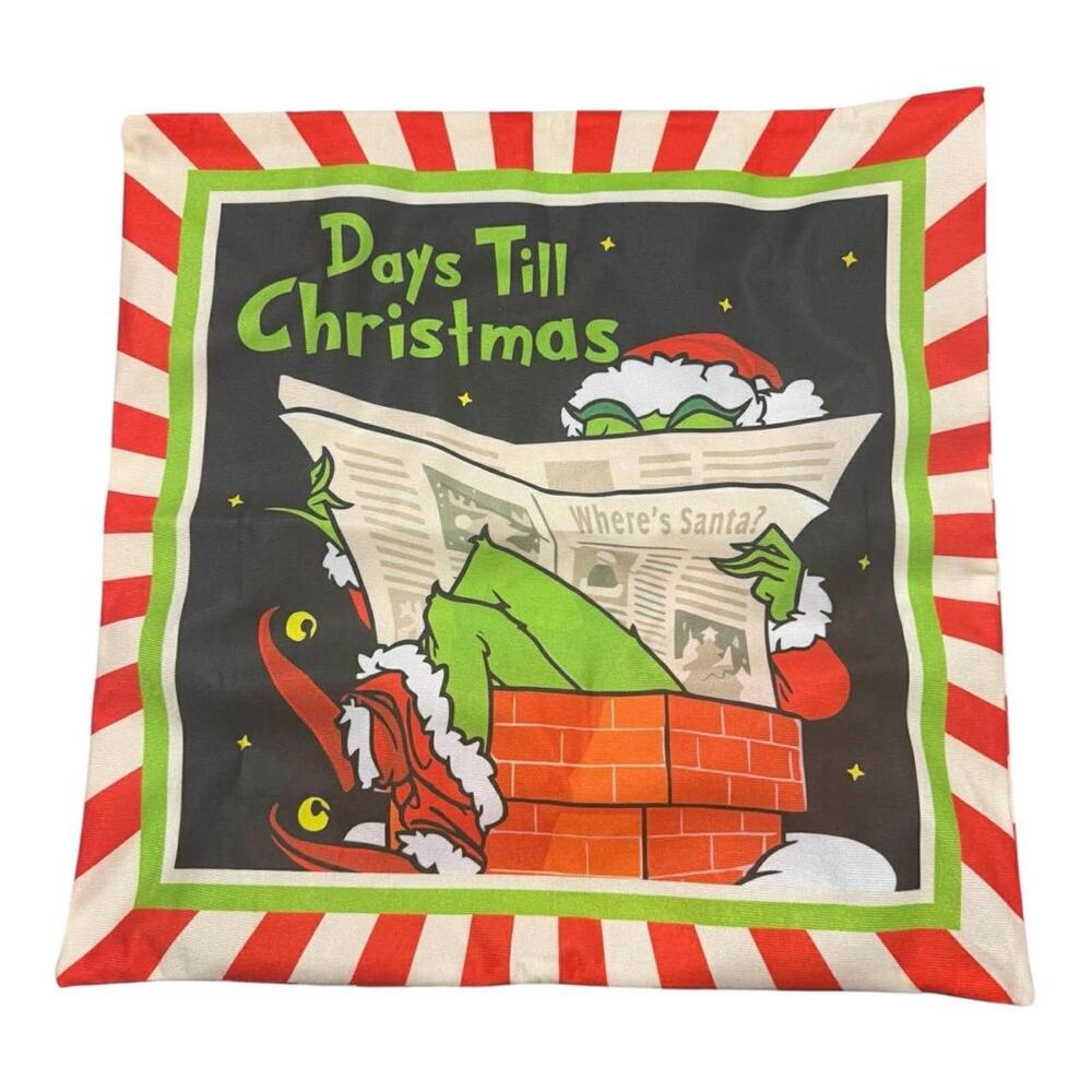 Grinch Christmas Pillow Covers 18x18 Set of 6 Holiday Throw Pillow Cases Decor